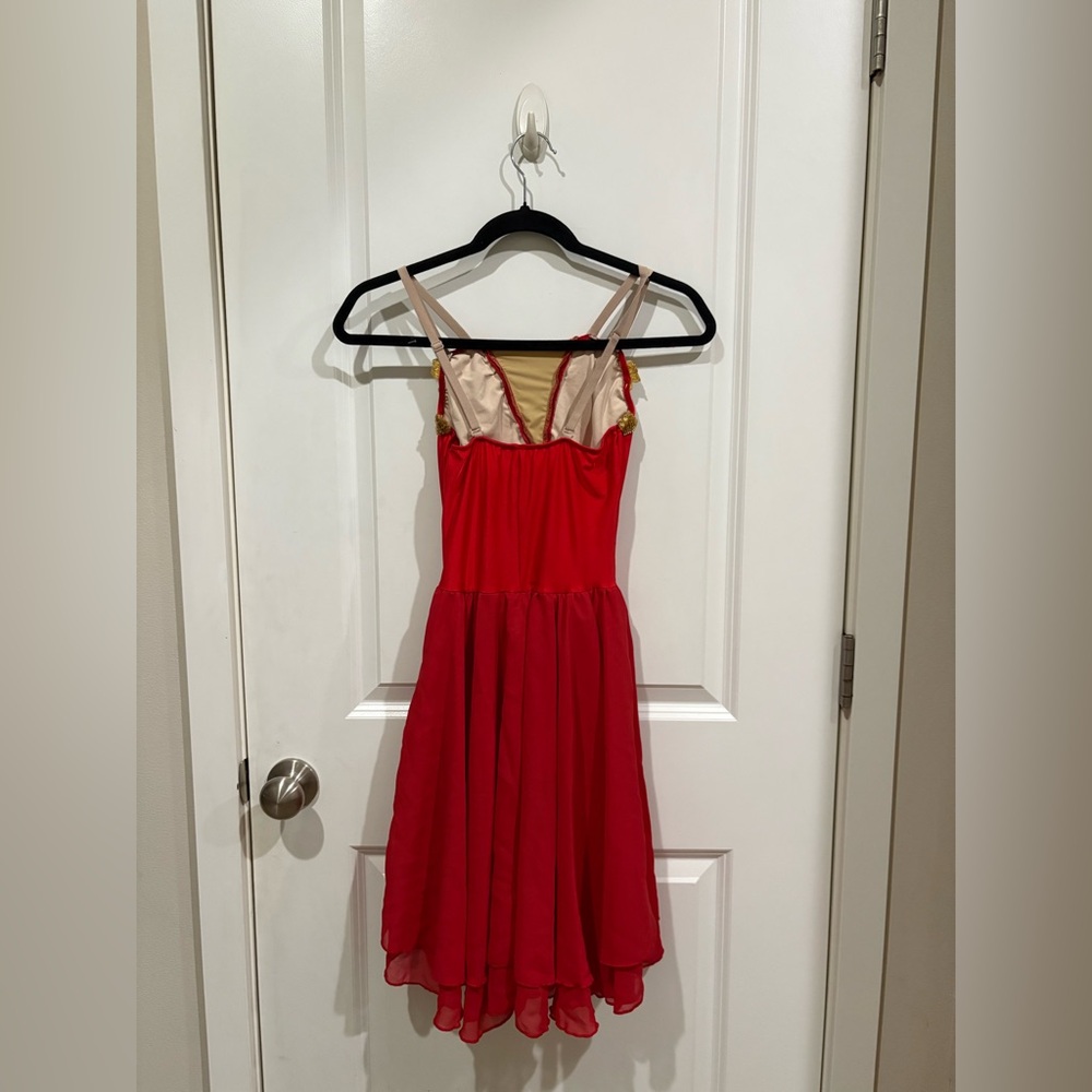 Elegant Red and Gold Ballet Costume - Adult Medium - Picture 2 of 2